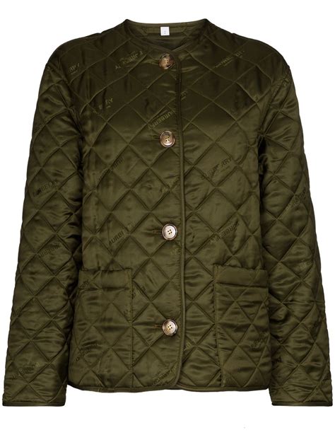 burberry steppjacke grün|Burberry Steppjacke Mit Stehkragen .